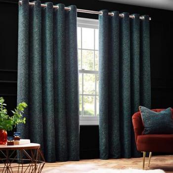 Paoletti Galaxy Velvet Chenille Eyelet Curtains