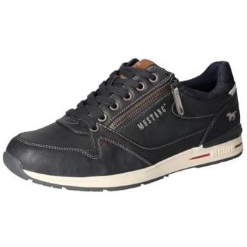 Baskets Masculines Mustang – Faible Hauteur, Zip Latéral – Bleu Marine