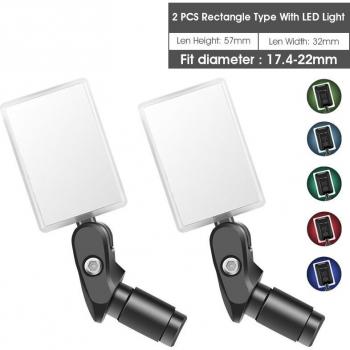 Espejo retrovisor ajustable para bicicleta con LED