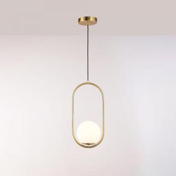 Faro Colgante Barcelona John – 15 cm, E27, Dorado cristal