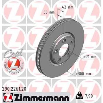 Vorderachsbremsscheibe ZIMMERMANN 290.2261.20