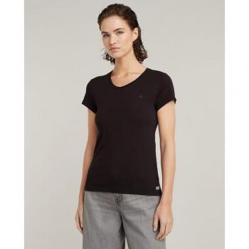 Black Slim V‑Neck Shirt for Women from G‑Star Eyben – S