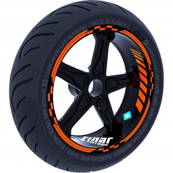 Jante Orange MotoGP Design Flamme Intérieure Extérieure Ruban Décalage Sticker CinarExtreme
