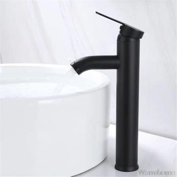 Grifo de lavabo de un solo mango color negro para baño Au10 20