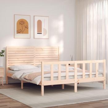 Estructura de cama King Size con cabecero de madera maciza