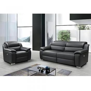 Sofá de 3 plazas y sillón relax eléctrico de piel Arena III