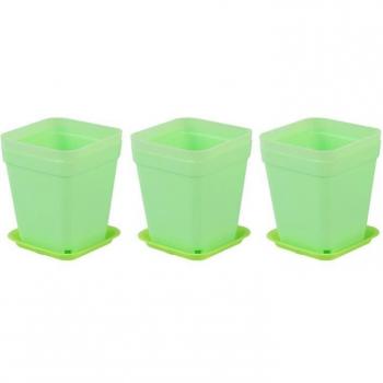 6pcs Planters with Light Blue Tray for Succulent Plants