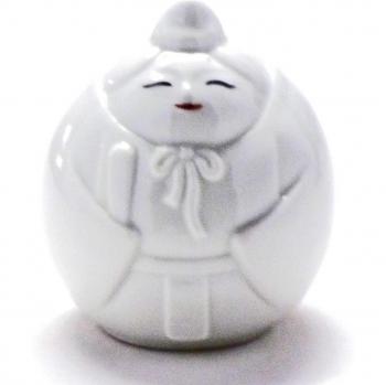 Wooden Box Daruma Hina Kutani 2 (White)