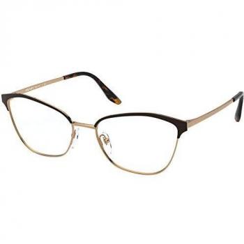 Prada Frauen-Brille LOVES ASIA PR 62XV Braun Roségold, Größe 52 mm / 17 mm / 140 mm