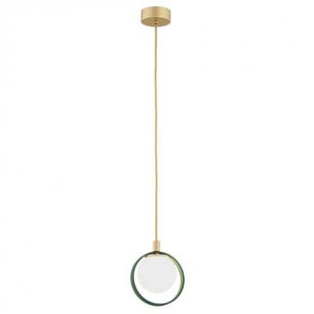 Lámpara Colgante Verde Dorado Argon Saturnia
