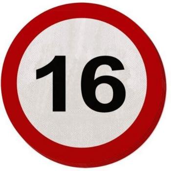 Folat B.V. Señalización vial Paquete de servilletas para fiesta de cumpleaños (Cantidad 20)
