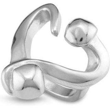 Bague design cœur clouté argent