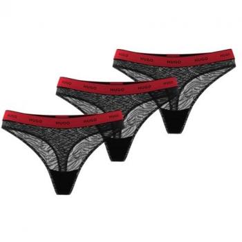 Hugo 3er-Set Stringtangas 50523829 Schwarz XS Damen