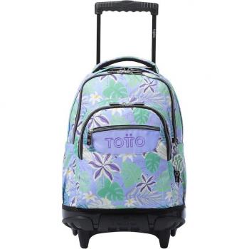 Mochila Morada Totto Renglones Escolar con Ruedas