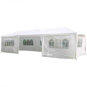 Carpa plegable 3x9 m con paredes laterales blancas