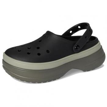Crocs Black Stacked Clogs (Synthetic)