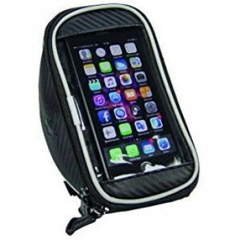 FISCHER Waterproof Smartphone Bike Handlebar Bag with Touchscreen, Black