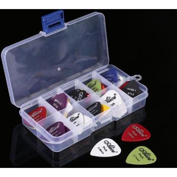 Caja de 40 plectros para guitarra y bajo