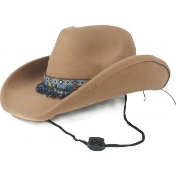 Women's Western Wool Hat with Tassels