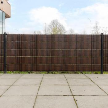 Prolenta Paravent Résine 255 cm x 19 cm Marron et Noir