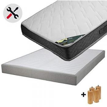 Pack Duo Matelas 160x200 et Sommier Tapissier 2x20 Lattes