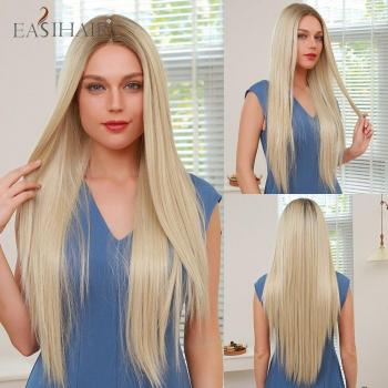 EasiHair Long Straight Heat-Resistant Synthetic Lace Wig