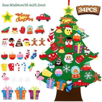 Árbol de Navidad de fieltro con Santa Claus