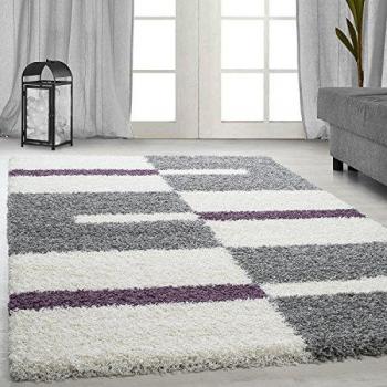 Designer Hochflor Teppich, Karo