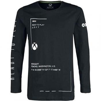 Official Microsoft Xbox Logo T-Shirt – Long Sleeve, Black, XL