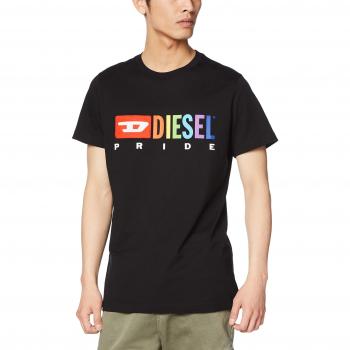 Camiseta Diesel Pride, Hombre, Manga Corta, Cuello Redondo, Liso, Colores Arco Iris