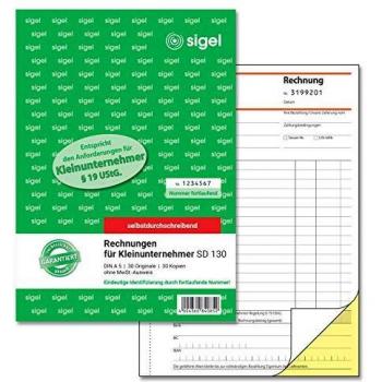 Sigel Rechnung für Kleinunternehmer ohne MwSt.-Ausweis