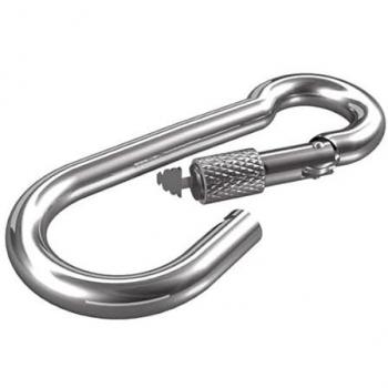 Mosquetón de acero para rescate con seguro 6mm