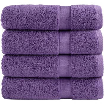 Tissus Lavables SOLUND – Serviettes de Douche 4× violet