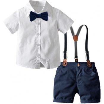 Conjunto de Manga Corta para Niño: Camisa Blanca y Pantalones Cortos Nary