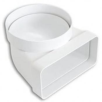 Codo vertical de mezcla 90°, 150 mm de paso, 90 × 180 mm