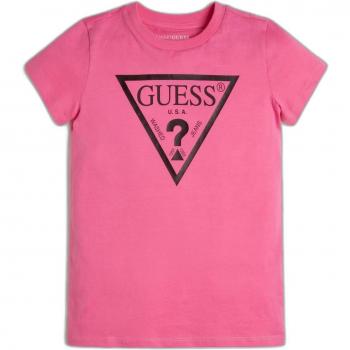 T-shirt Guess Core fille rose à logo triangle irisé