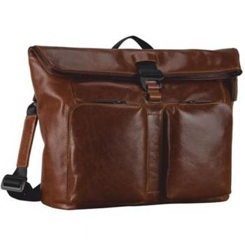 Brown Leather 38 cm Porto Messenger by Leonhard Heyden