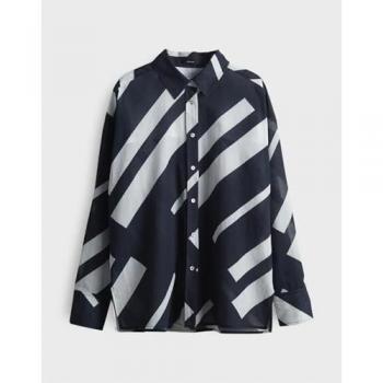 OPUS Bluse FENLO Dunkelblau mit Streifen