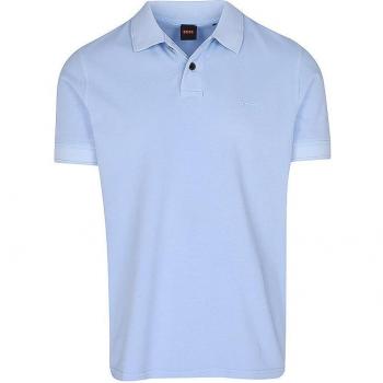 Polo BOSS Slim Fit con Etiqueta Azul Claro