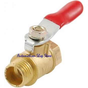 Red Lever Handle 1/4 PT Full Port Ball Valve Connector