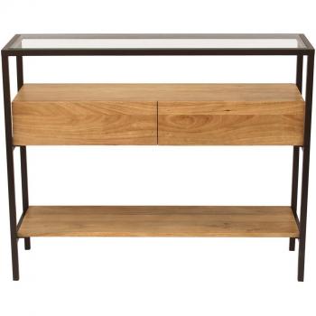 Consolle in legno massello di mango 2 cassetti L100 cm SITA