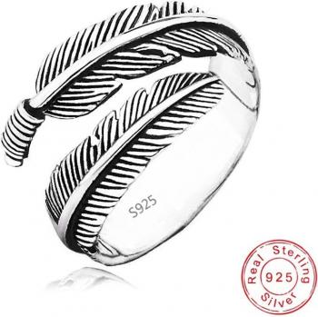 Bague Ajustable en Argent 925 Plume
