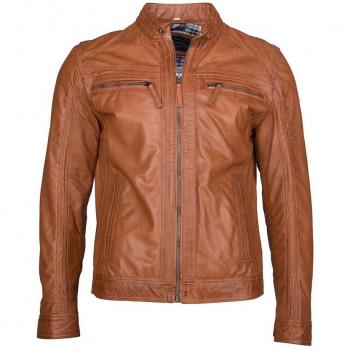 JCC Herren Bikerjacke EL101 Cognac