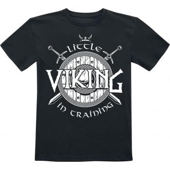 T-Shirt unisexe Little Viking en Formation – Noir – Taille unique 104