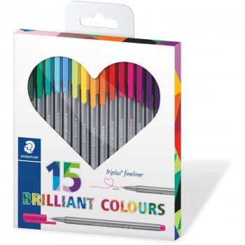 ST 334 Herz‑Fineliner 15‑Stück Paket