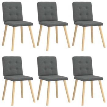 VidaXL 6 Dark Grey Upholstered Dining Chairs