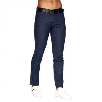 Raw Wash Farrowed Stretch Denim Jeans for Men