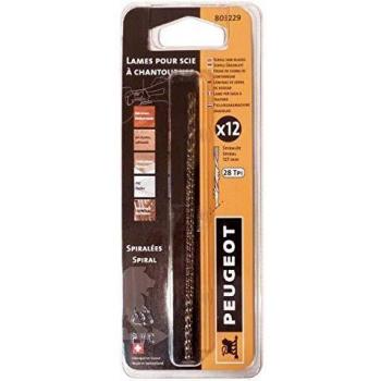 12 lames Peugeot pour scie à chantourner rapide, référence: 803229, diamètre 1,2 mm, longue