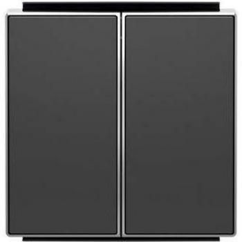 Tecla Doble Conmutador Negro Soft Niessen