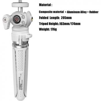 DSLR Vlog Tripod with Adjustable Smartphone Holder and Cold Shoe Mount